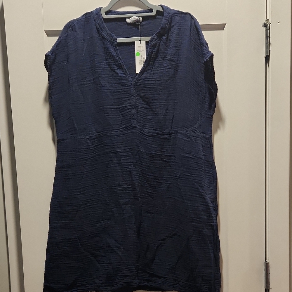 Michael Stars Navy Textured Short Sleeve Top
